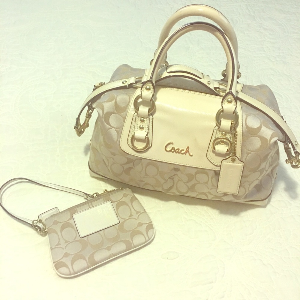 Coach Ashley Signature satchel & matching wristlet
